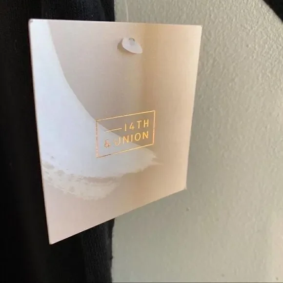 14th & Union Black sweater with cheetah bow tie - Picture 6 of 8